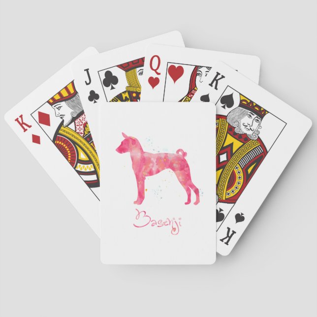 Baraja De Cartas Acuarela de Basenji (Reverso)