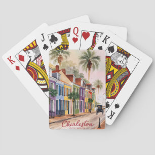Baraja De Cartas acuarela de Charleston, Carolina del Sur