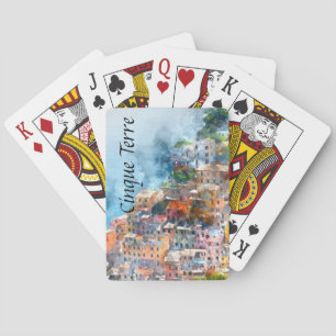 Baraja De Cartas Acuarela de Cinque Terre Italia
