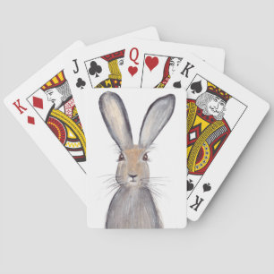 Baraja De Cartas acuarela de conejo de liebre