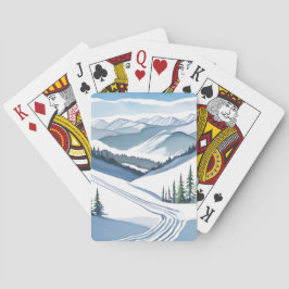 Baraja De Cartas Acuarela de montaña de esquí