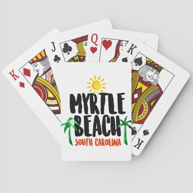 Baraja De Cartas Acuarela de Myrtle Beach (Reverso)