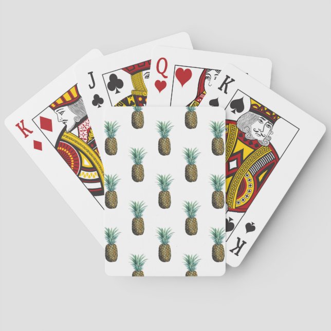 Baraja De Cartas Acuarela de piña tropical (Reverso)