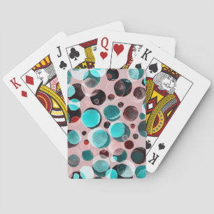 Baraja De Cartas acuarela de puntos polka, patrón abstracto.