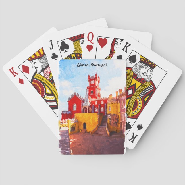Baraja De Cartas Acuarela de Sintra Portugal (Reverso)