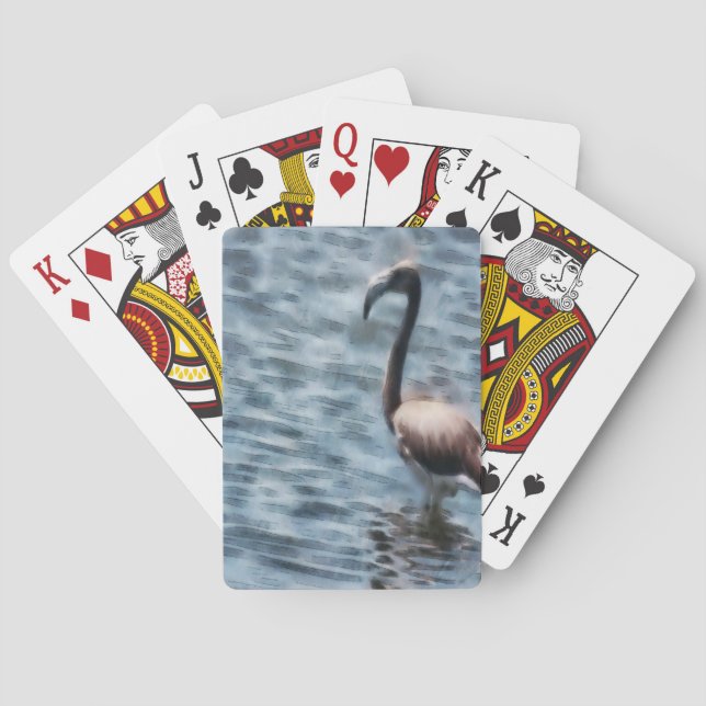 Baraja De Cartas Acuarela Flamingo Fledgling (Reverso)
