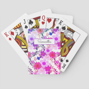 Baraja De Cartas Acuarela floral rosa