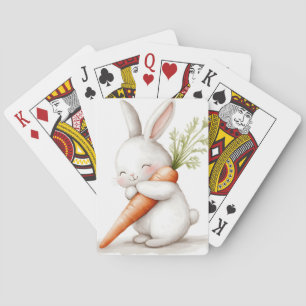 Baraja De Cartas Acuarela Fluffy Bunny Carrot Love