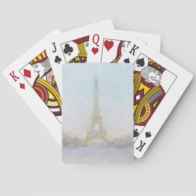 Baraja De Cartas Acuarela | Imagen de Eiffel Towe (Reverso)
