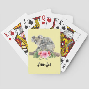Baraja De Cartas Acuarela Koala Bears Cuece Mamá Y Bebé