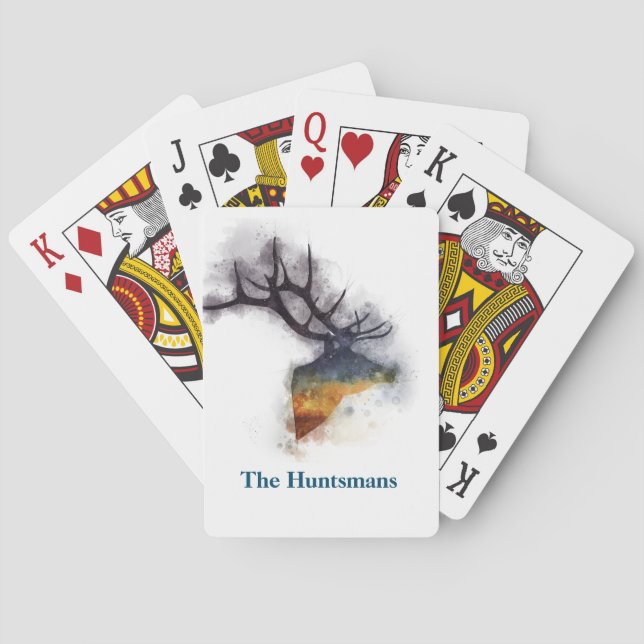 Baraja De Cartas Acuarela personalizada de Deer Buck