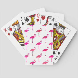 Baraja De Cartas Acuarela púrpura rosada del flamenco de las rosas