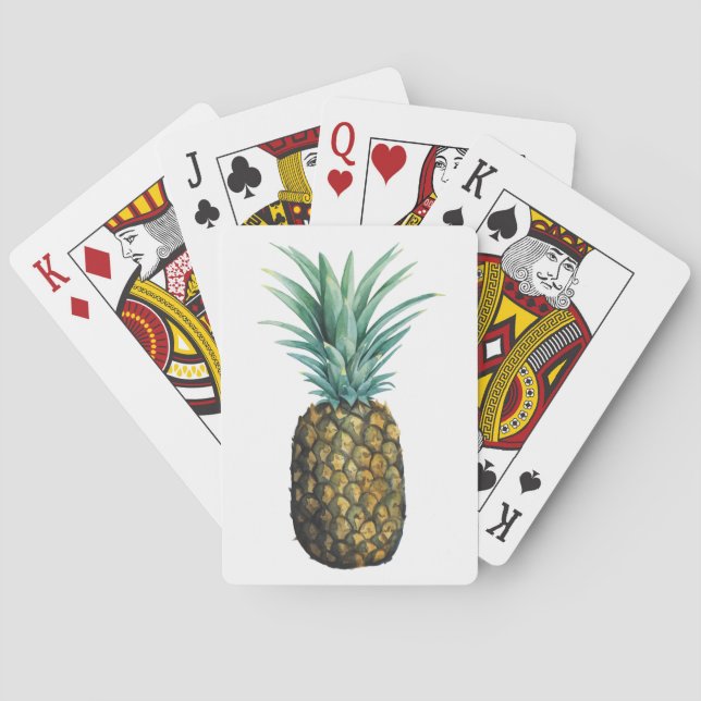 Baraja De Cartas Acuarela tropical de la piña (Reverso)