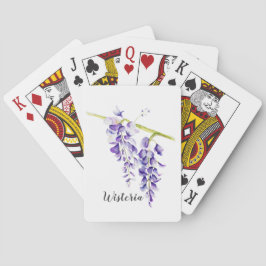 Baraja De Cartas Acuarela Wisteria Botánico  