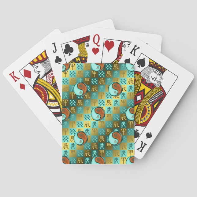 Baraja De Cartas Acuario & Dragón de Madera (Reverso)