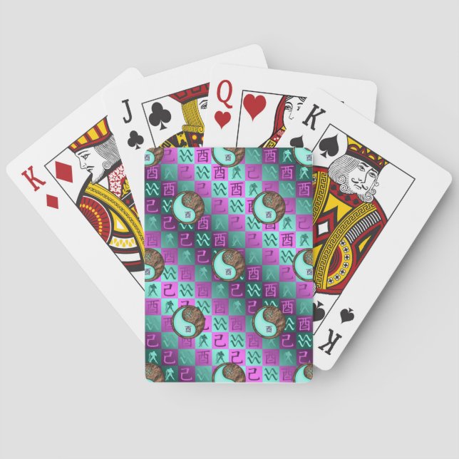 Baraja De Cartas Acuario & Gallo de Tierra (Reverso)