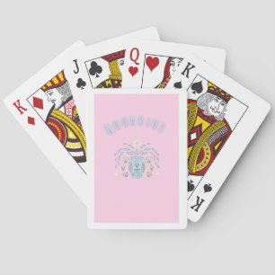 Baraja De Cartas Acuario rosa, impresión de signo zodiacal, signo e