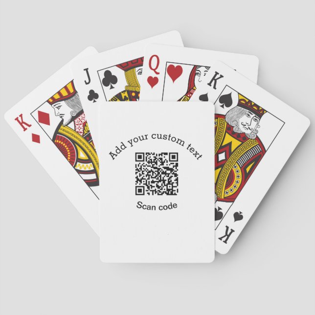 Baraja De Cartas Add your custom text scan QR code business  (Reverso)