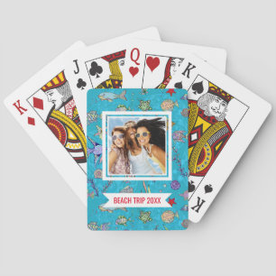 Baraja De Cartas Add Your Name Turquoise Fish Pattern