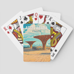 Baraja De Cartas Addis Abeba Etiopía Viaje Arte Vintage