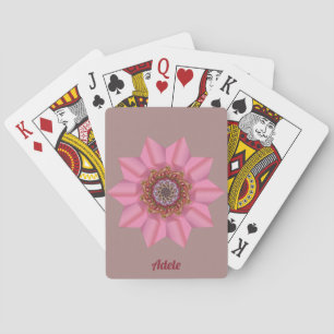 Baraja De Cartas ~ ADELE ~ 3D Diseño estrella rosada ~ Original