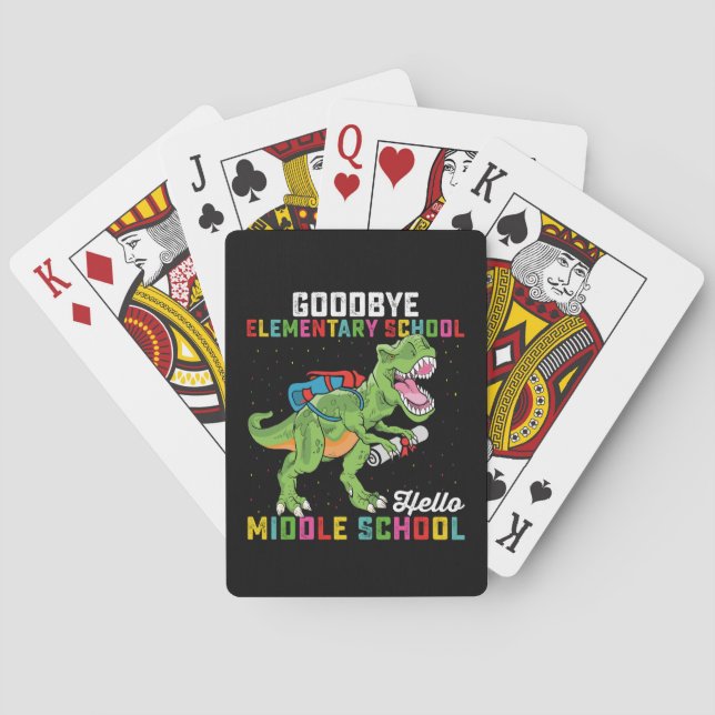 Baraja De Cartas Adiós Elemental Hola escuela secundaria T Rex (Reverso)