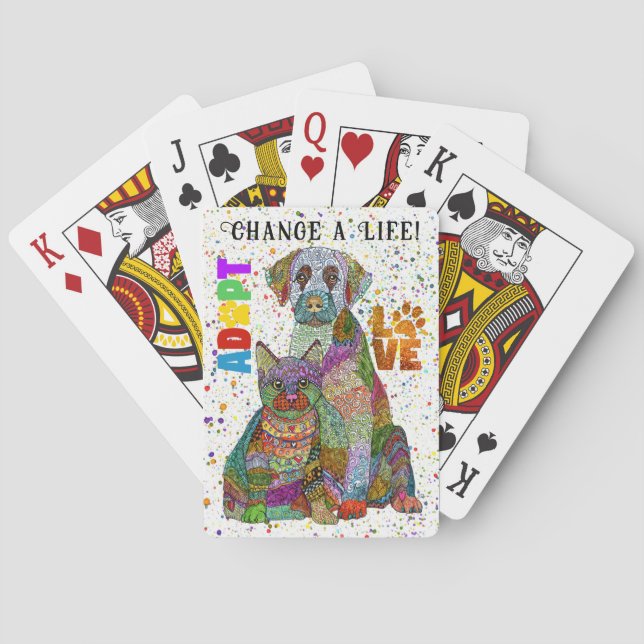 Baraja De Cartas Adopción y rescate de perros y gatos (Reverso)