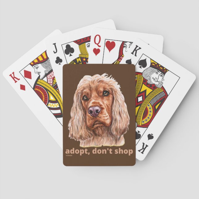 Baraja De Cartas ADOPTAR, NO COMPRAR (Cocker Español inglés) (Reverso)