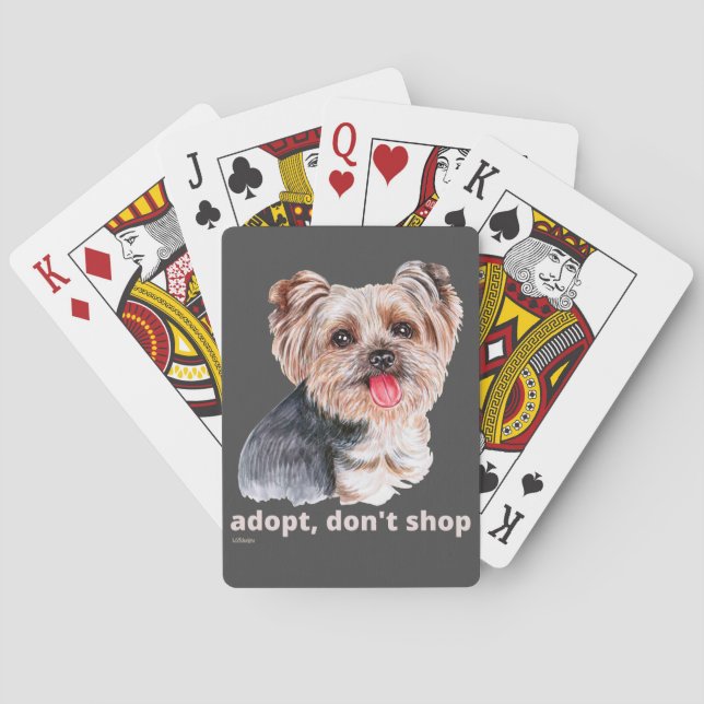 Baraja De Cartas ADOPTAR, NO COMPRAR (Yorkshire Terrier) lindo perr (Reverso)