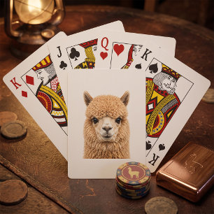 Baraja De Cartas Adorable Alpaca Esponjoso Animal
