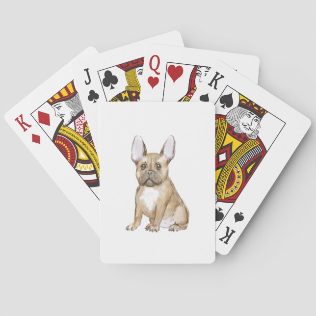 Baraja De Cartas Adorable cachorro de bulldog francés (Reverso)