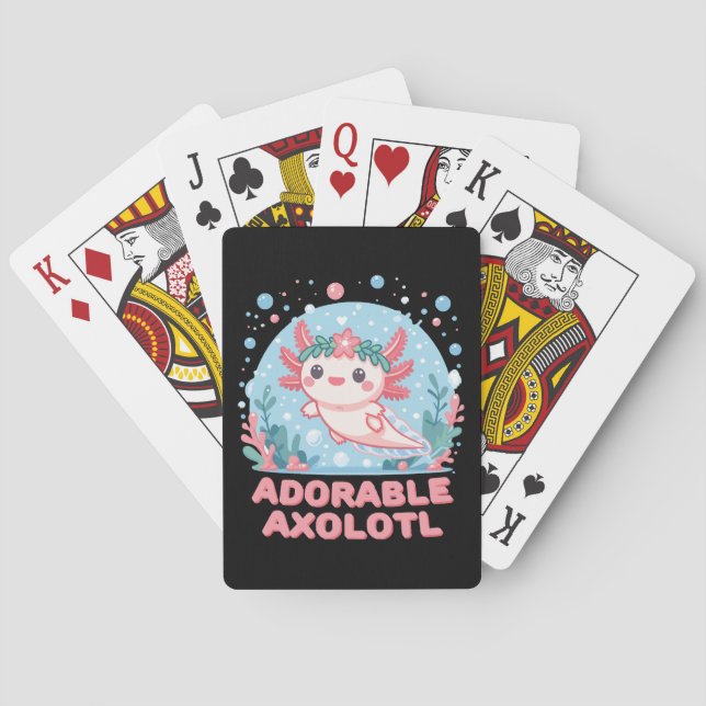 Baraja De Cartas Adorable Cursibilidad Acuática Axolotl (Reverso)