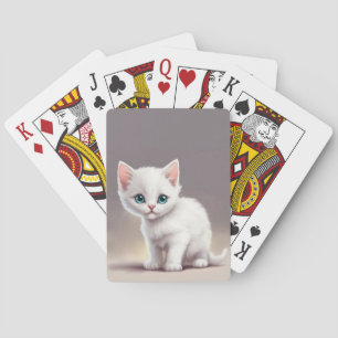 Baraja De Cartas Adorable gatito blanco pequeño