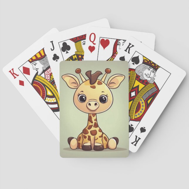 Baraja De Cartas Adorable jirafa pequeña (Reverso)
