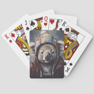 Baraja De Cartas Adorable koala con sombrero lindo personalizable 