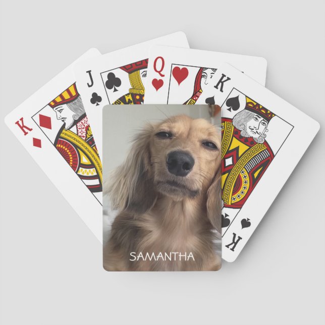 Baraja De Cartas Adorable Perro Dachshund Personalizado (Reverso)