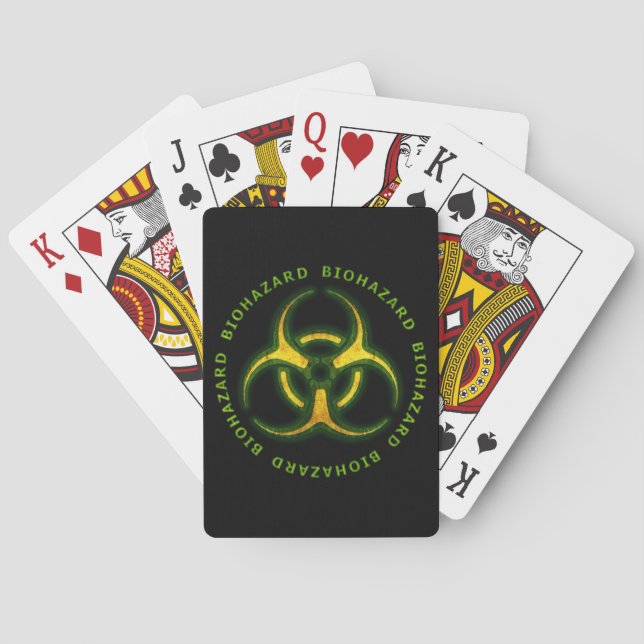 Baraja De Cartas Advertencia del zombi del Biohazard (Reverso)
