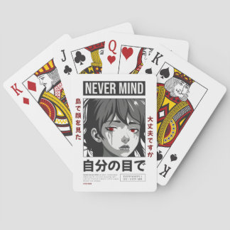 Baraja De Cartas Aesthetic Anime Girl Playing Cards - "Never Mind"