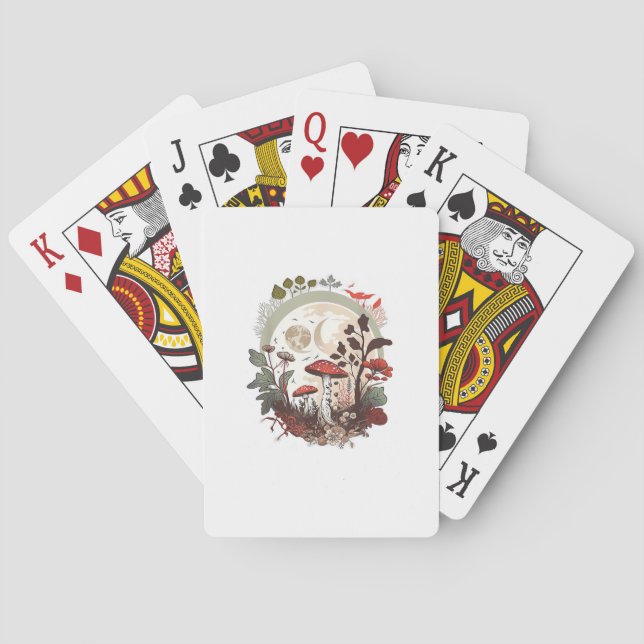 Baraja De Cartas Aesthetic Goblincore And Cottagecore Mushroom Sere (Reverso)