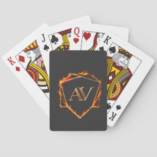 Baraja De Cartas AETHER VANGUARD - Logotipo de AV Piedra Forma Ropa
