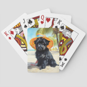 Baraja De Cartas Affenpinscher en la playa, regalo de verano para l