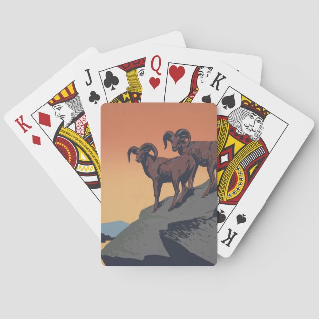 Baraja De Cartas Afiche de época que promueve el viaje a parques na (Reverso)