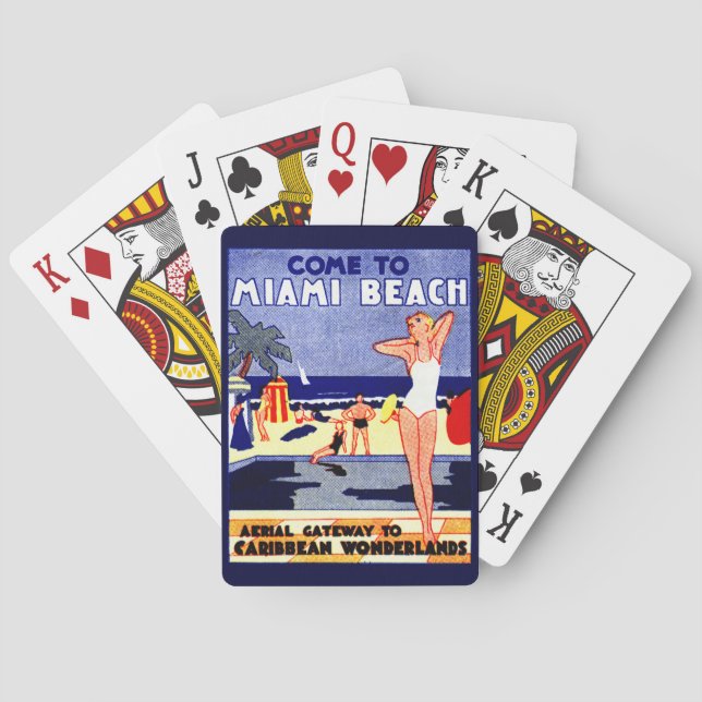 Baraja De Cartas Afiche de Miami Beach 1925 (Reverso)