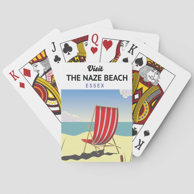 Baraja De Cartas Afiche de viaje de Naze Beach Essex (Reverso)