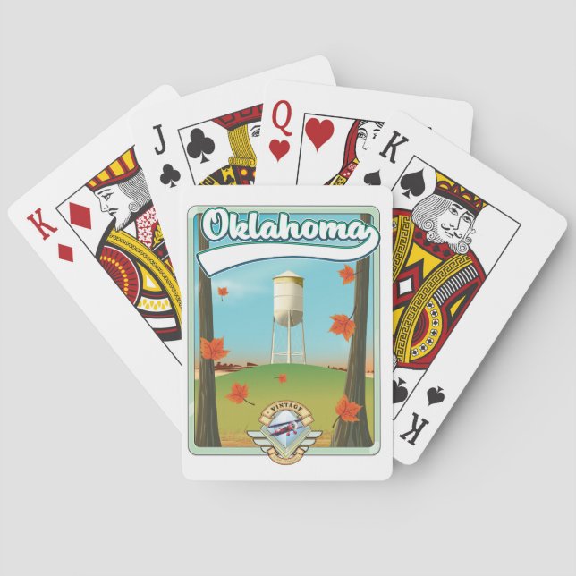 Baraja De Cartas Afiche de viaje de Oklahoma (Reverso)