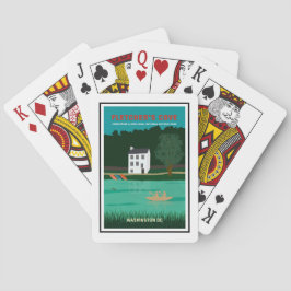 Baraja De Cartas Afiche de viaje retro La cala de Fletcher en Washi