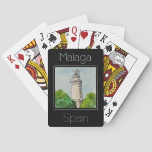 Baraja De Cartas Afiche de viajes color agua de Málaga España