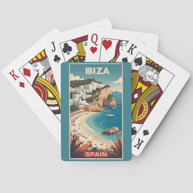 Baraja De Cartas Afiche de viajes de Ibiza, España