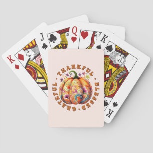 Baraja De Cartas Afortunada, bendecida calabaza floral