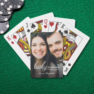 Baraja De Cartas Afortunado de Tener Tu Foto Personalizada Jugando